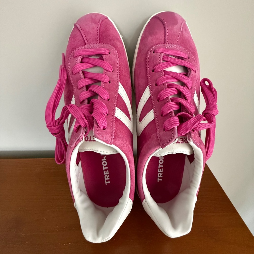 Tretorn Camden 3 Pink White Suede Sneakers Women's Size 7 - Picture 13 of 15